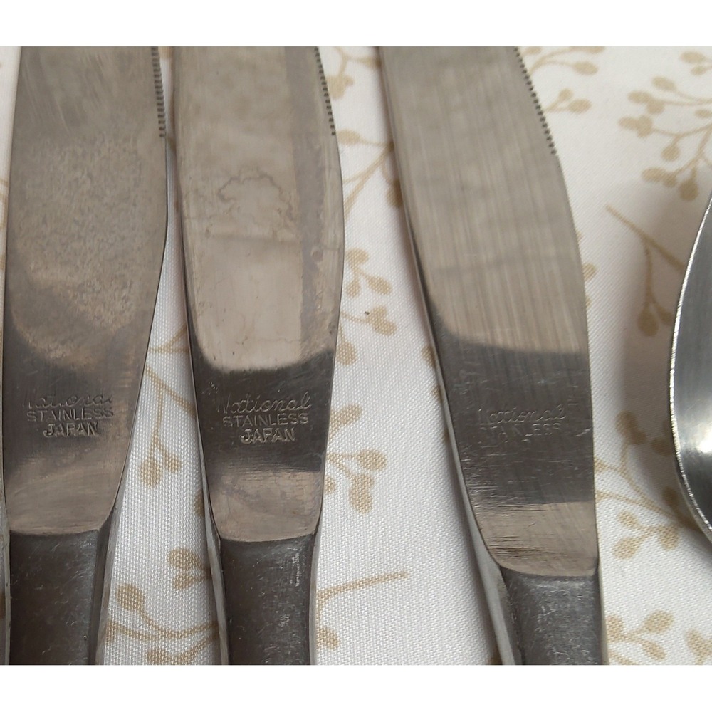VINTAGE National Silver VALINDA Stainless Silverware 3 Knives/1 Spoon/1 Teaspoon - Picture 4 of 6